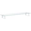 vidaXL Skjermstativ hvit 80x20x8 cm herdet glass og metall