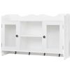 vidaXL Veggskap med utstillingshyller 3 stk MDF bok/DVD/glass hvit