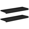vidaXL Trappetrinn 2 stk. 80 x 25 x 2 cm Svart Massiv b&oslash;ketre