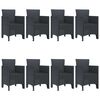 vidaXL Hage Spisegruppe 9 pcs Antrasitt Polt rattan