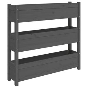 vidaXL Plantekasse gr&aring; 112x25x104,5 cm heltre furu