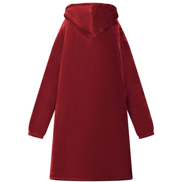 vidaXL Teppe-hettegenser Bordeaux R&oslash;d m Fleece og Flanell