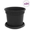 vidaXL Plantepotter 24 pcs Svart &Oslash; 15 x 12 cm Plast