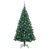 vidaXL Kunstig juletre med 300 LED grønn 180 cm PVC og Stål og Plast