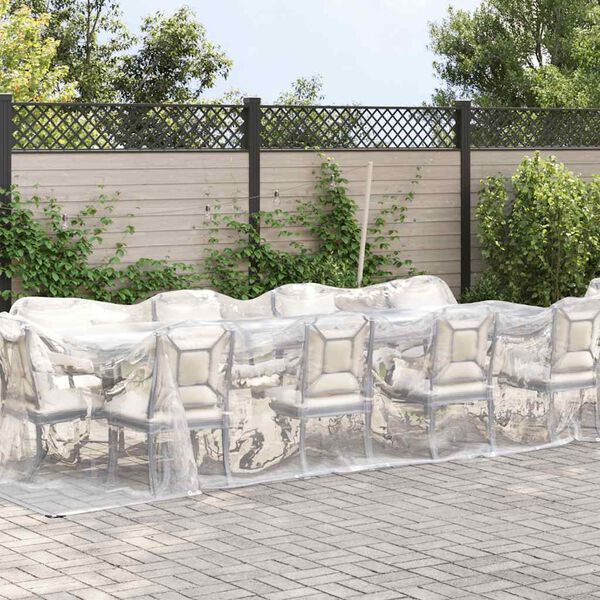 vidaXL Klar presenning med maljer 3x8 m polyetylen