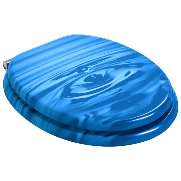 vidaXL Toalettsete Bl&aring; dr&aring;pe 44 x 38 cm MDF-plater