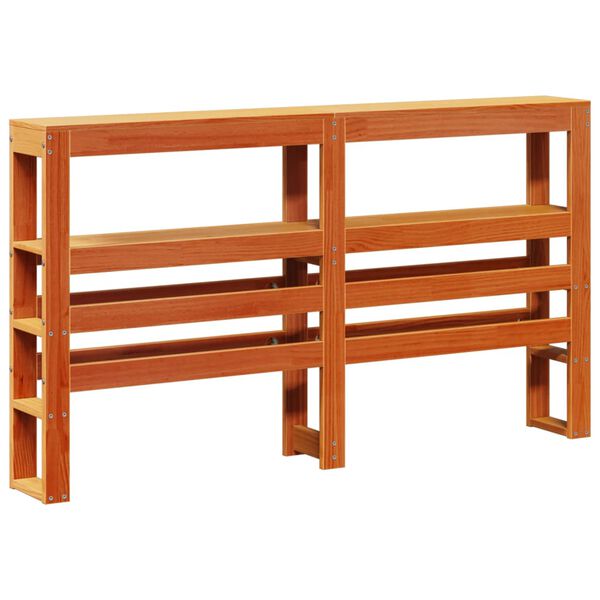 vidaXL Hodegavl med hyller voksbrun 120 cm heltre furu