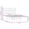 vidaXL Sengeramme i metall med hodegavl hvit 120x190 cm
