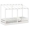 vidaXL Barneseng med tak hvit 75x190 cm heltre furu