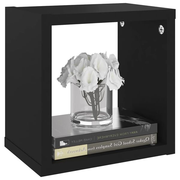 vidaXL Vegghyller kubeformet 6 stk svart 22x15x22 cm
