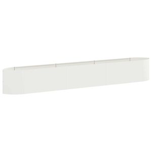 vidaXL Hevet Hagebed Hvit 300 x 40 x 40 cm St&aring;l