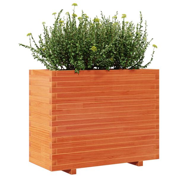 vidaXL Plantekasse voksbrun 90x40x72 cm heltre furu