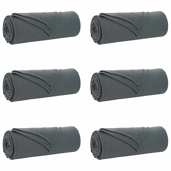 vidaXL Kastepledd 6 pcs M&oslash;rkegr&aring; 350 x 270 cm Fleece