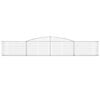 vidaXL Gabionkurver buede 9 stk 400x30x60/80 cm galvanisert jern