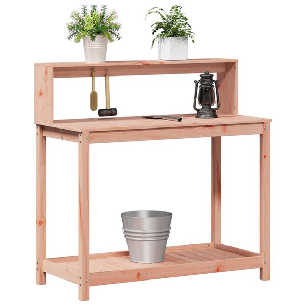 vidaXL Pottebord med hyller 108x50x109,5 cm heltre furu