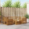vidaXL Sofasett 7 pcs Naturlig Solid akasietre