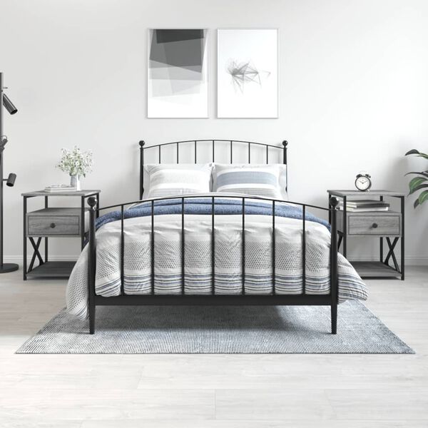 vidaXL Nattbord 2 stk gr&aring; sonoma 40x42x55 cm konstruert tre