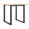 vidaXL Spisebord O-ramme 90x90x75 cm heltre furu og st&aring;l