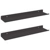 vidaXL Vegghylle med hylle Veggmontert 2 pcs Svart 40 x 8,5 x 2,5 cm