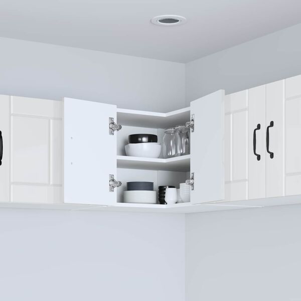 vidaXL Kj&oslash;kkenskap H&oslash;yglanset hvit 57 x 57 x 40 cm Konstruert tre