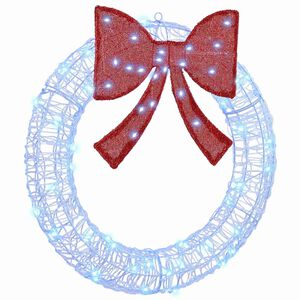 vidaXL Krans med 60 LED Bl&aring; 76 x 76 x 8,5 cm Akryl