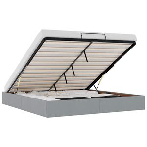 vidaXL Ottoman sengeramme uten madrass lysegrå Super King stoff