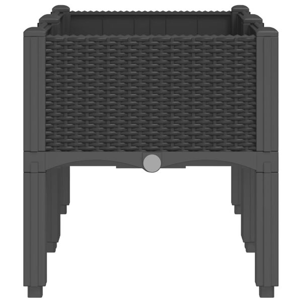 vidaXL Plantekasse med ben svart 80x40x42 cm PP