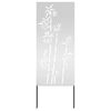vidaXL Hageprivat skjerm Blomster s&oslash;lv 50 x 140 cm Galvanisert st&aring;l