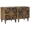 vidaXL Nattbordskap 2 pcs Brun 40 x 33,5 x 46 cm Massiv mango tre