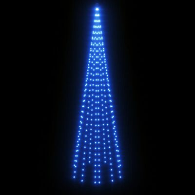 vidaXL Juletre på flaggstang 310 LED blå 300 cm