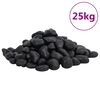 vidaXL Polerte sm&aring;stein 25 kg svart 2-5 cm