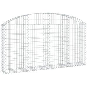 vidaXL Gabionkurv buet 200x30x100/120 cm galvanisert jern