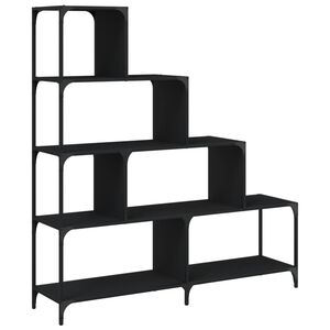 vidaXL Bokhylle 4 trinn svart 139x33,5x149 cm konstruert tre