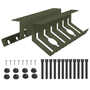 vidaXL Bordplate for kabelh&aring;ndtering 2 stk. Olivengr&oslash;nn