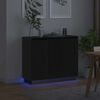 vidaXL LED sideboard Svart Eik 90 x 32 x 75 cm Konstruert tre