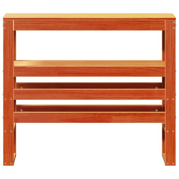 vidaXL Hodegavl med hyller voksbrun 75 cm heltre furu