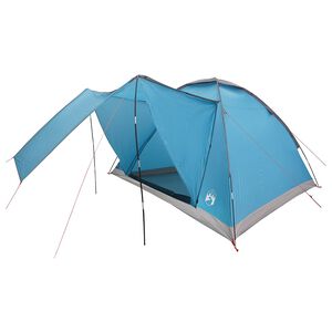 vidaXL Camping Telt med tak Bl&aring; 4 personer Polyester og st&aring;l