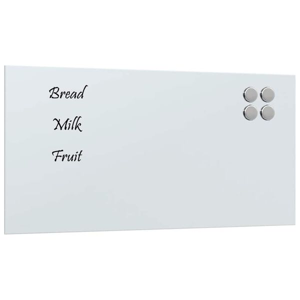 vidaXL Veggmontert magnettavle hvit 80x40 cm herdet glass
