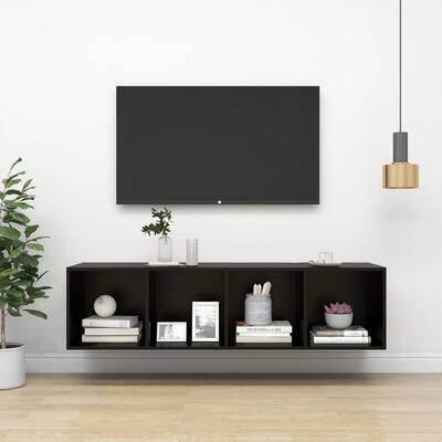 vidaXL Vegghengt TV-benk svart 37x37x142,5 cm sponplate