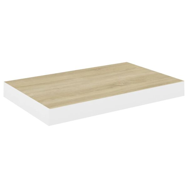 vidaXL Flytende vegghylle eik og hvit 40x23x3,8 cm MDF