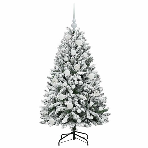 vidaXL Kunstig juletre med 150 LED Gr&oslash;nn og hvit 120 cm PVC og metall