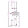 vidaXL Baderomsskap med skuff Hvit 38 x 33 x 160 cm Konstruert tre