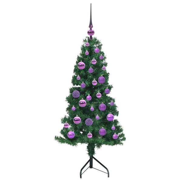 vidaXL Hjørne Kunstig Jul Tre med 150 LED grønn 120 cm PVC og metall