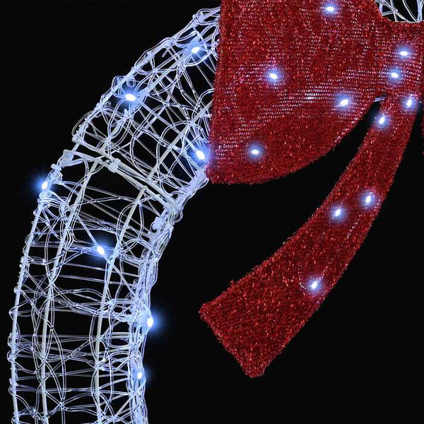 vidaXL Krans med 80 LED Kaldhvit 90 cm Akryl