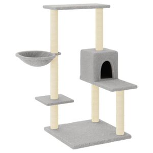 vidaXL Kattetre med klorestolper i sisal lysegr&aring; 95 cm