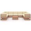 vidaXL Hagesofagruppe med puter 10 deler honningbrun heltre furu