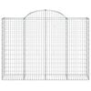 vidaXL Gabionkurver buede 9 stk 200x50x140/160 cm galvanisert jern