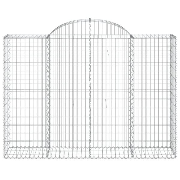 vidaXL Gabionkurver buede 9 stk 200x50x140/160 cm galvanisert jern