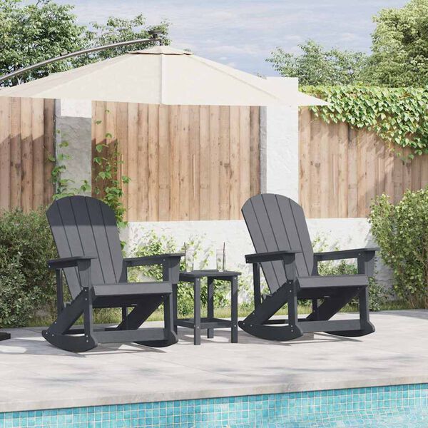 vidaXL Adirondack Gyngestoler 2 pcs Lysegrå HDPE