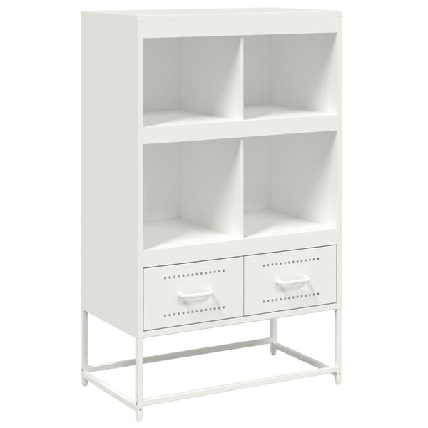 vidaXL Highboard hvit 68x39x111,5 cm stål